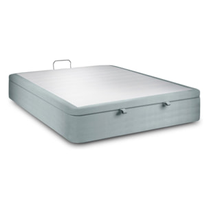 Sommier Coffre en velours chic - Grand coffre et ouverture facile - Montage rapide, adapté à tous les matelas - Hauteur Totale de 39cm - Finition élégante - 2 places