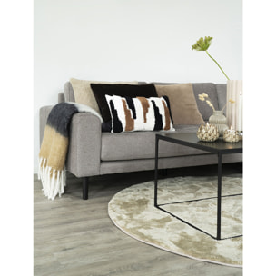 Sintra Plaid in Lana e Poliestere Bianco Grigio Marrone con Frange