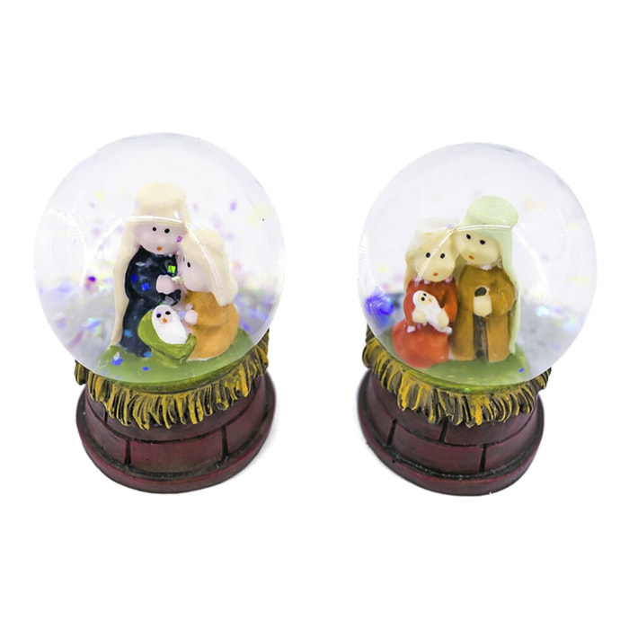 Pack de 2 bolas de agua diseño nacimiento.