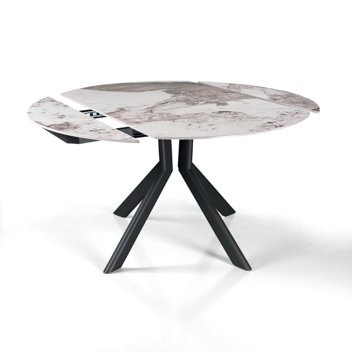 Table à manger extensible Tomasucci TAAK, en céramique, marbre onyx, gris Ø 135 135 x 85 cm