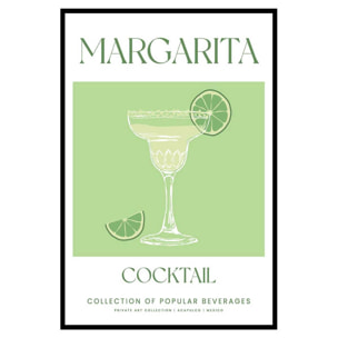 Affiche encadrée Margarita vert pastel Affiche + cadre en métal - Noir