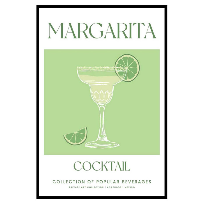Affiche encadrée Margarita vert pastel Affiche + cadre en métal - Noir