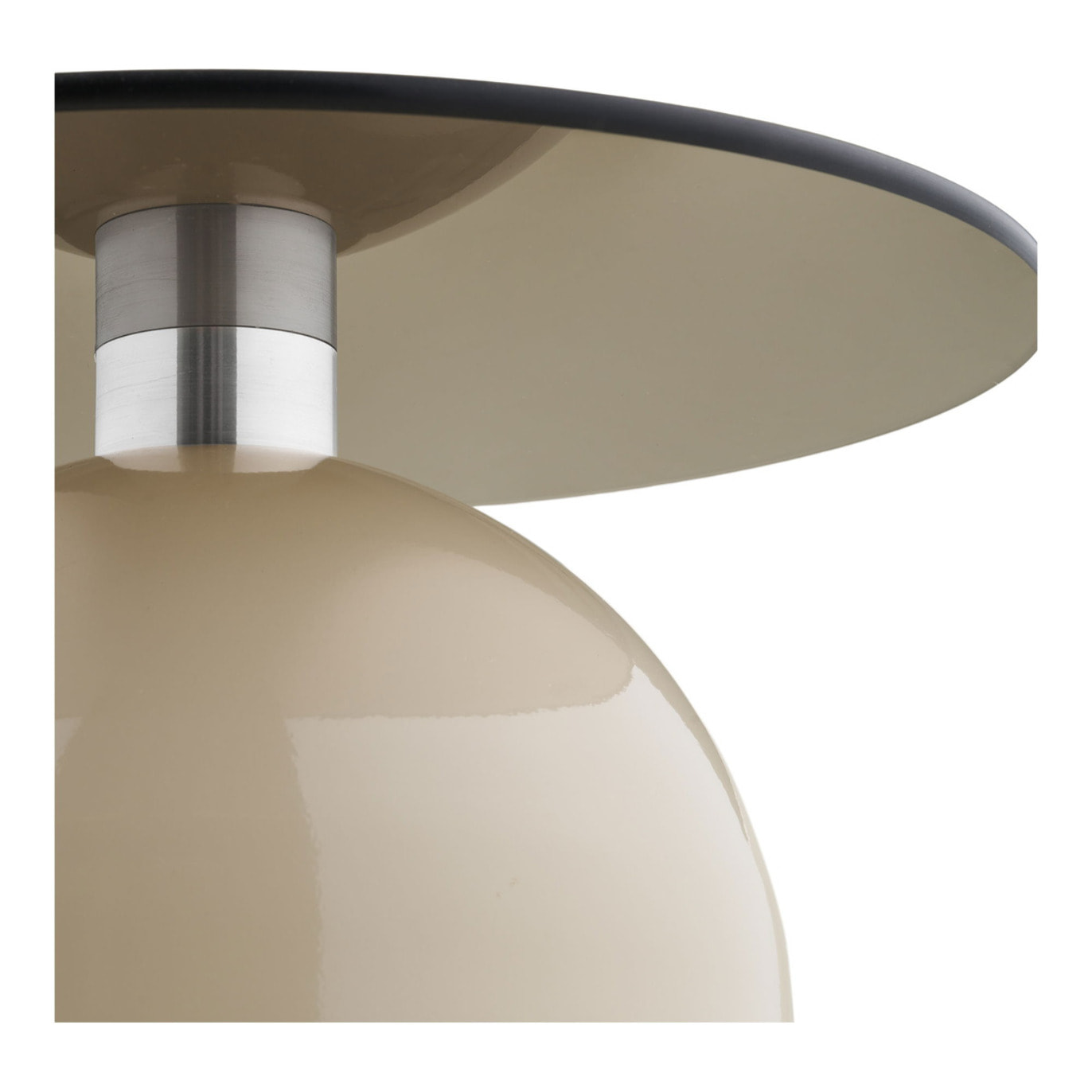 Tavolino d'appoggio Ravello in vetro temperato e metallo grigio/beige ø40×52 cm