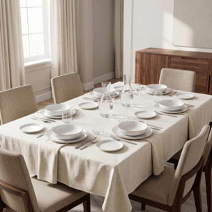 Servizio piatti 18 pezzi bordo dorato in porcellana - Bianco / Oro