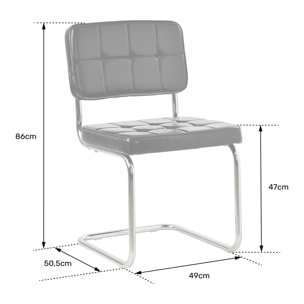 Lot de 2 chaises cantilever en simili vert kaki MARIA