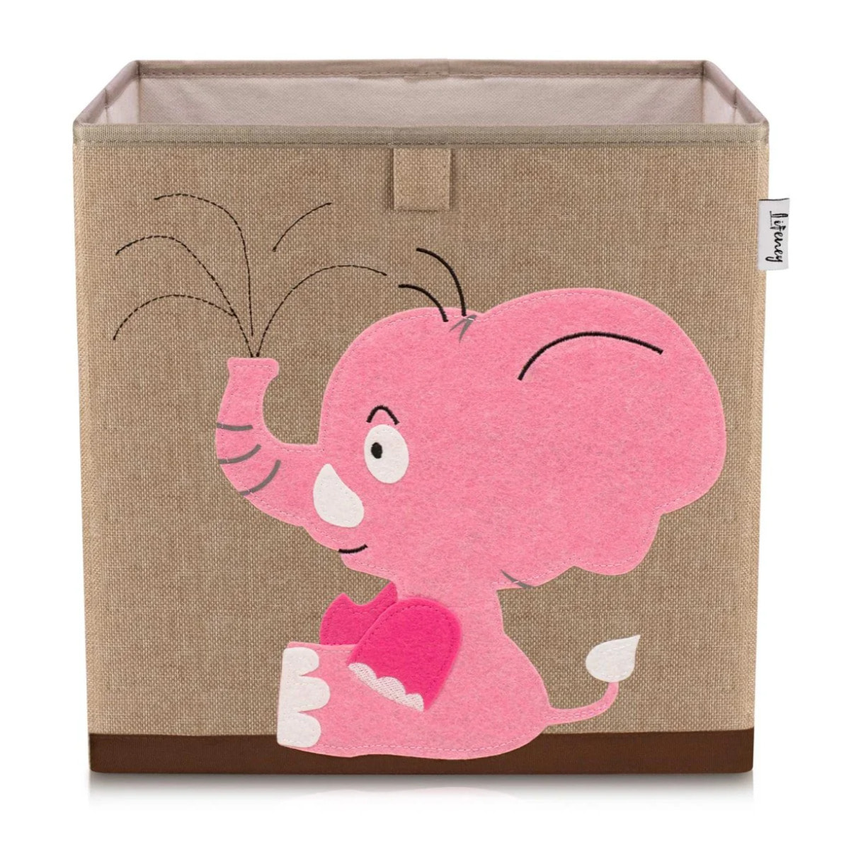 Boîte de rangement en tissu pour enfant "éléphant rose", compatible Ikea Kallax Lifeney