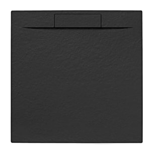 Fusion Receveur de douche 90x90cm en marbre coulé, Noir (SATFU9090G)