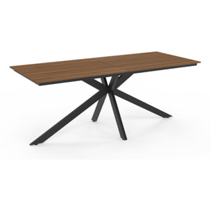 Table de jardin Milazzo en polywood et pieds croisés 190cm