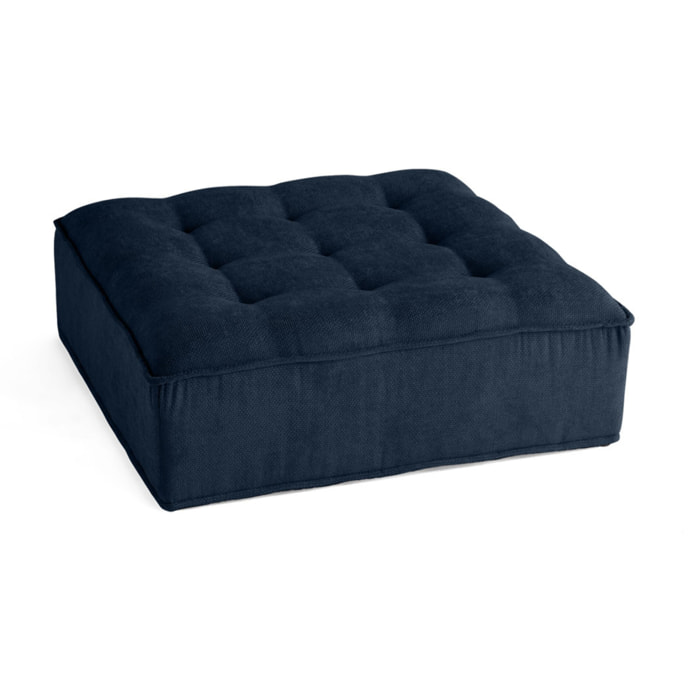 Marisol - pouf modulable - velours texturé - Bleu