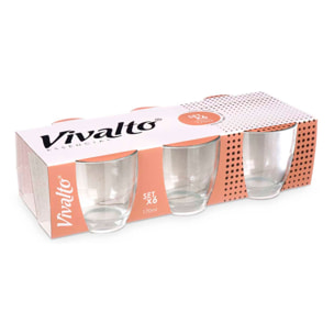 Set 6 vasos cortado 170ml colección vivalto