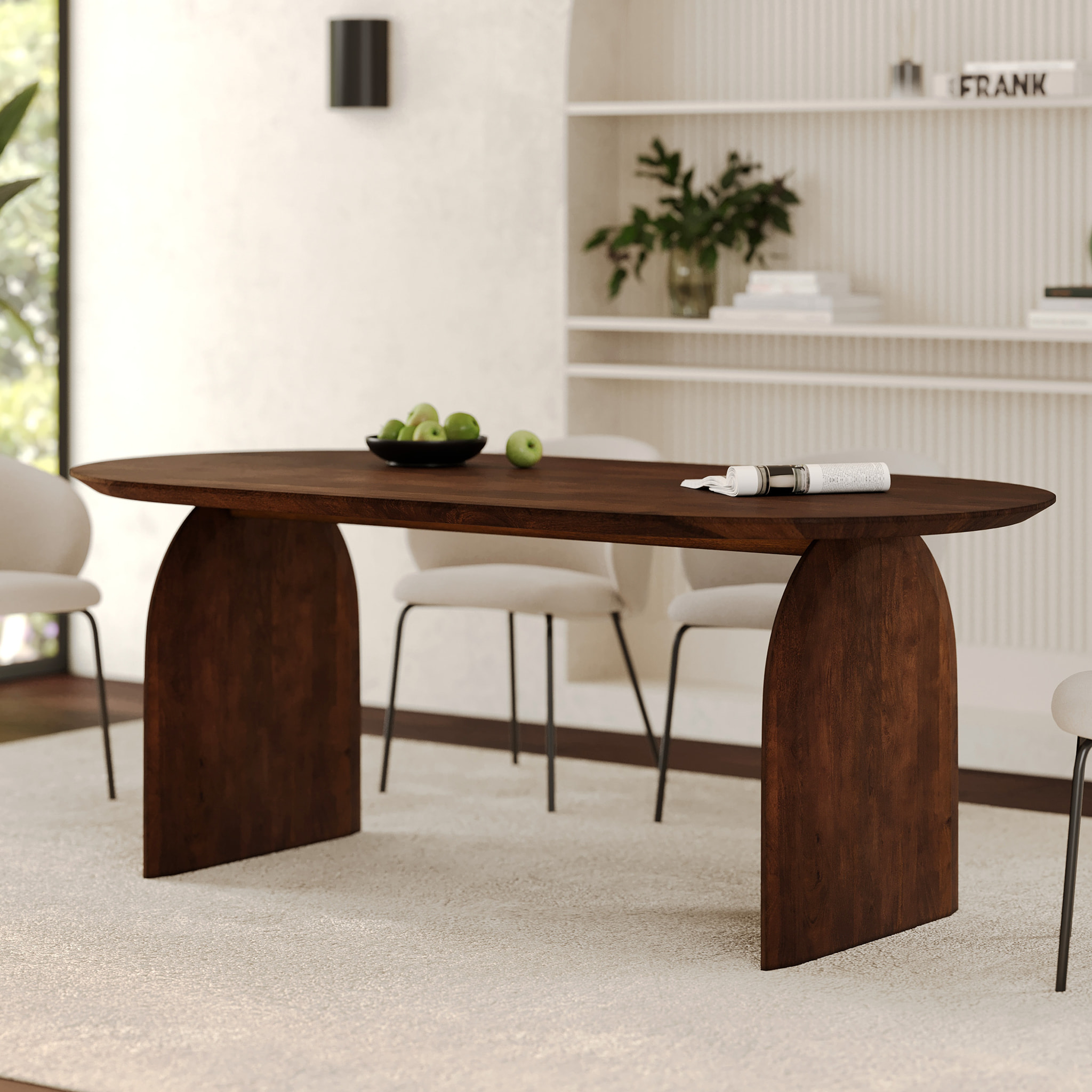 Table ovale en bois de manguier massif 6 places - Alix