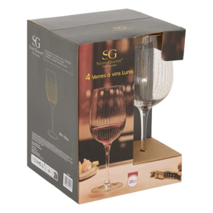 Lot de 4 verres à vin Lunis 38cl doré