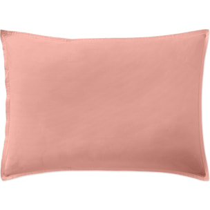 Paire de Taies d'oreiller avec volant 100% percale de coton lavé rose profond