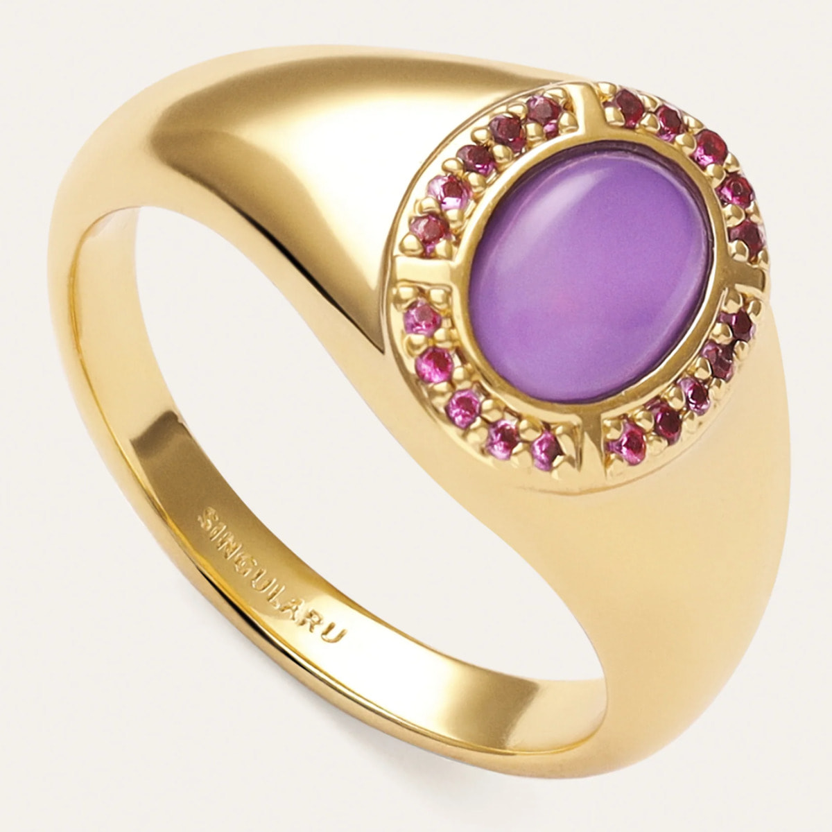 Anello Amanda Viola Placcato Oro