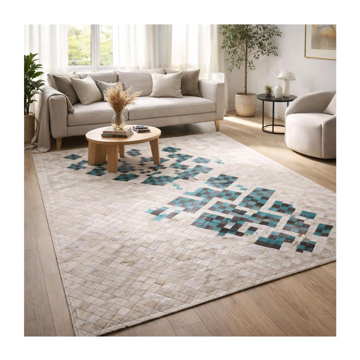 Tapis peau de vache kilim fait main DICU