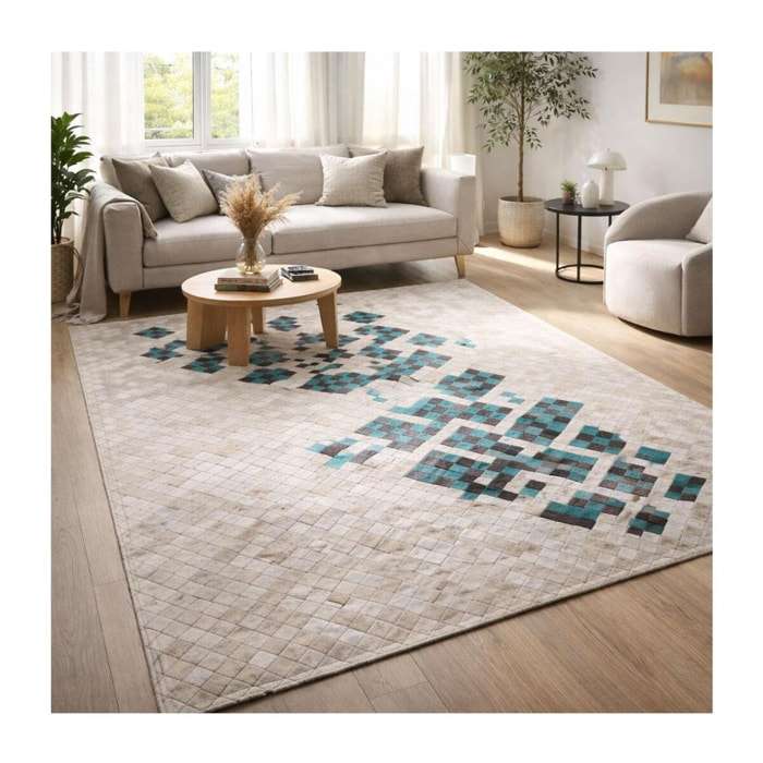 Tapis peau de vache kilim fait main DICU