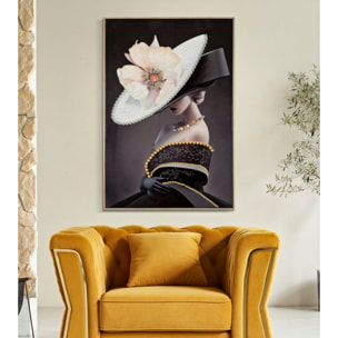 DIPINTO SU TELA LACCATO WIEN HAT -B- C/CORNICE CM 62X4X92