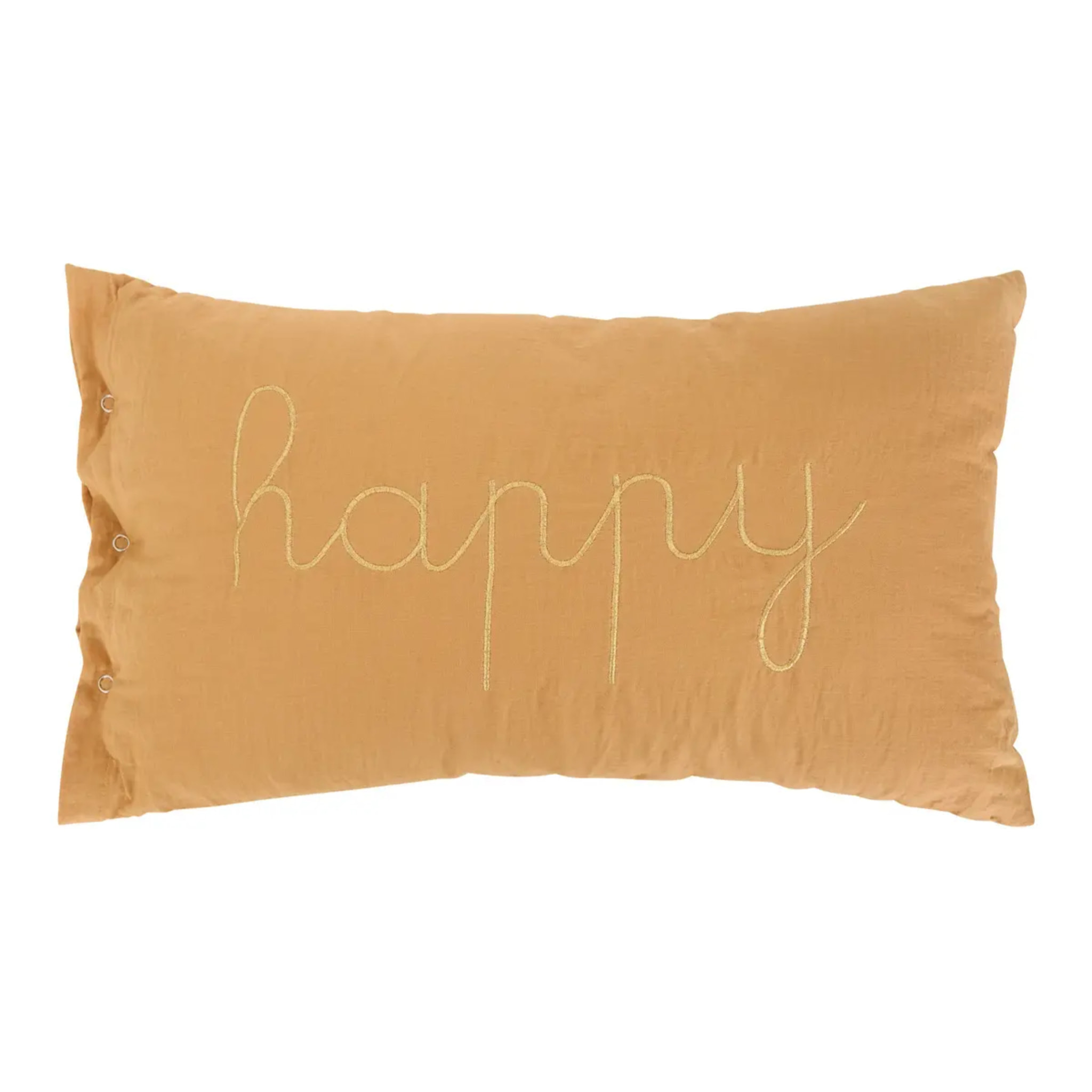 Coussin rectangulaire "Lili" en gaze de coton 50x30cm marron