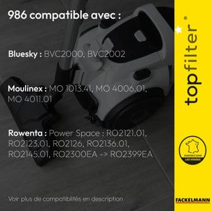 Lot de 4 sacs aspirateur pour Rowenta et Moulinex TopFilter Premium