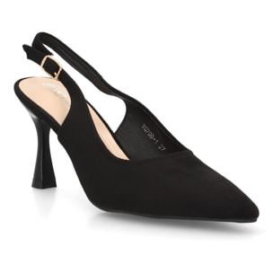Zapato salón destalonado para mujer con tacón y punta fina