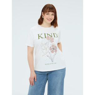 Fiorella Rubino - Camiseta de algodón con estampado floral - Blanco