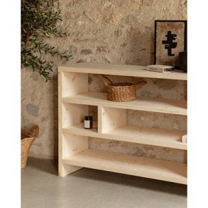 Estantería de madera maciza tono natural de 80x140cm Alto: 80 Largo: 140 Ancho: 35