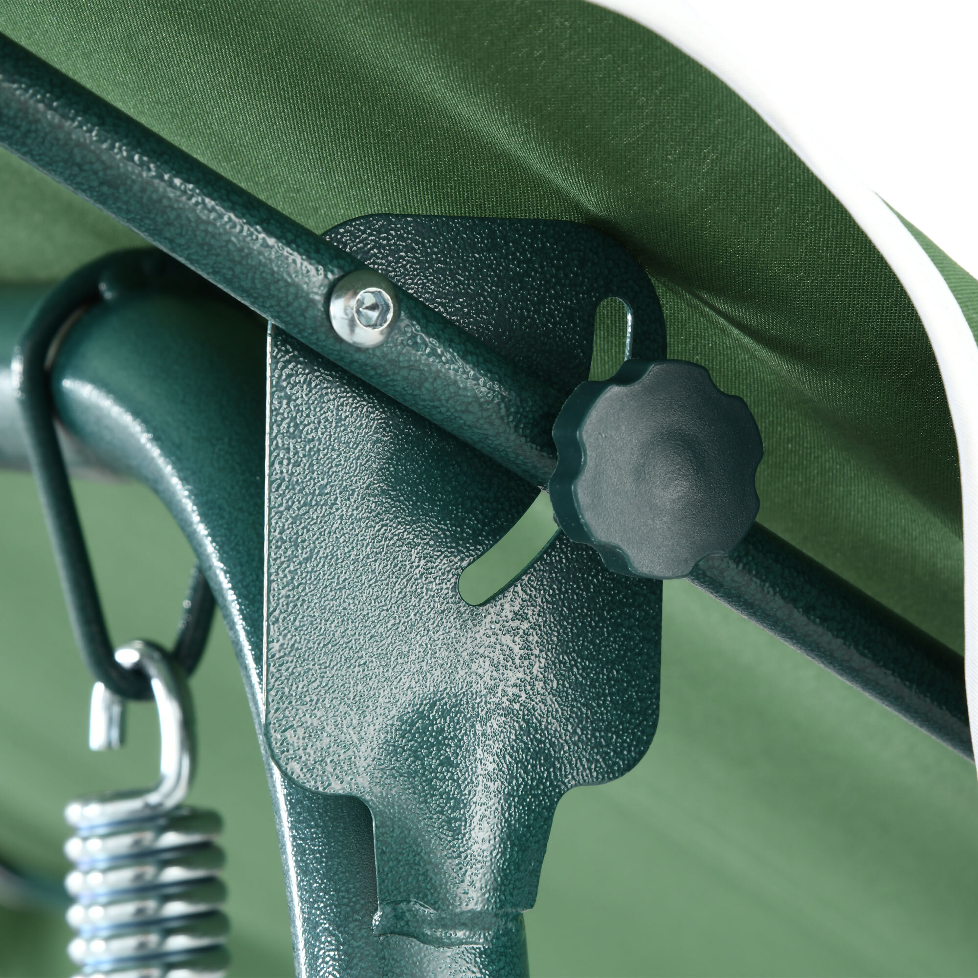 Columpio de Jardín de 2-3 Plazas, Balancín de Exterior con Toldo Ajustable en Ángulo, Impermeable y Marco de Acero, para Patio, Balcón, 170x110x153 cm, Verde