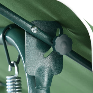 Columpio de Jardín de 2-3 Plazas, Balancín de Exterior con Toldo Ajustable en Ángulo, Impermeable y Marco de Acero, para Patio, Balcón, 170x110x153 cm, Verde