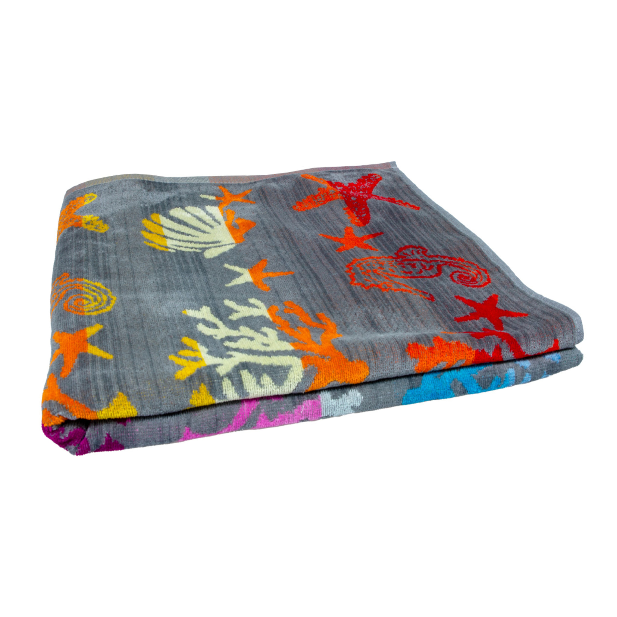 Telo Mare Spugna Jacquard Spiaggia Disegno Fantasy Sea