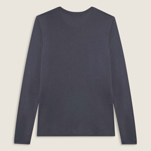 T-shirt donna manica lunga con grafica metallizzata