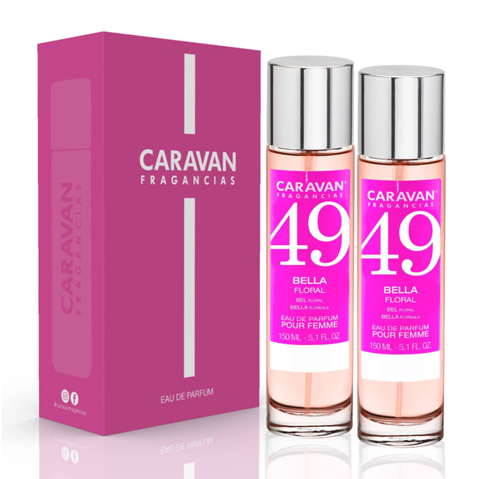 Caravan fragancias - caja de regalo con 2 perfumes nº49 de 150 ml, para mujer