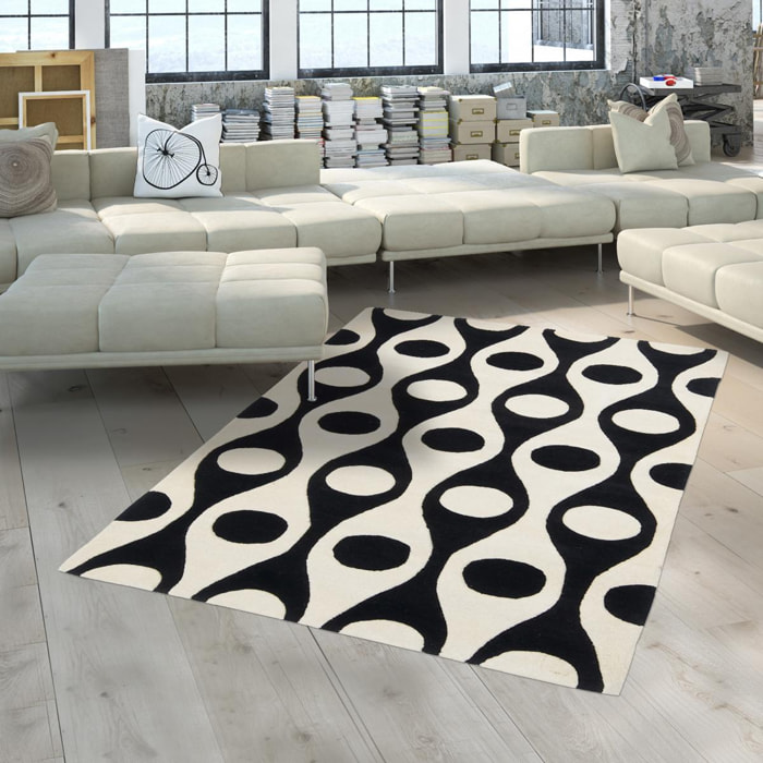 Tapis salon et chambre fait main en laine motif simple SIKO