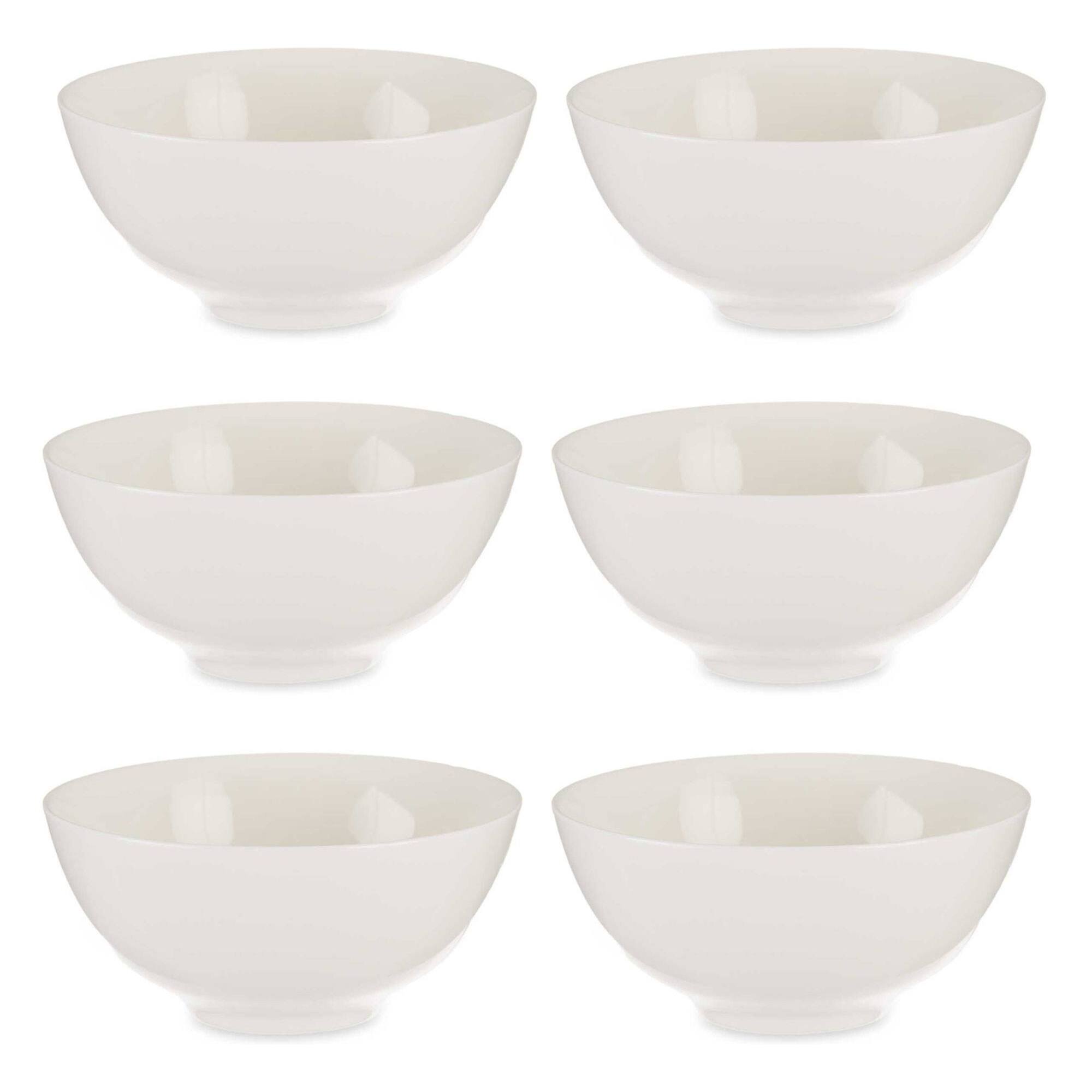 Set 6 cuencos porcelana blanca aperitivo colección vessia