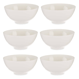 Set 6 cuencos porcelana blanca aperitivo colección vessia