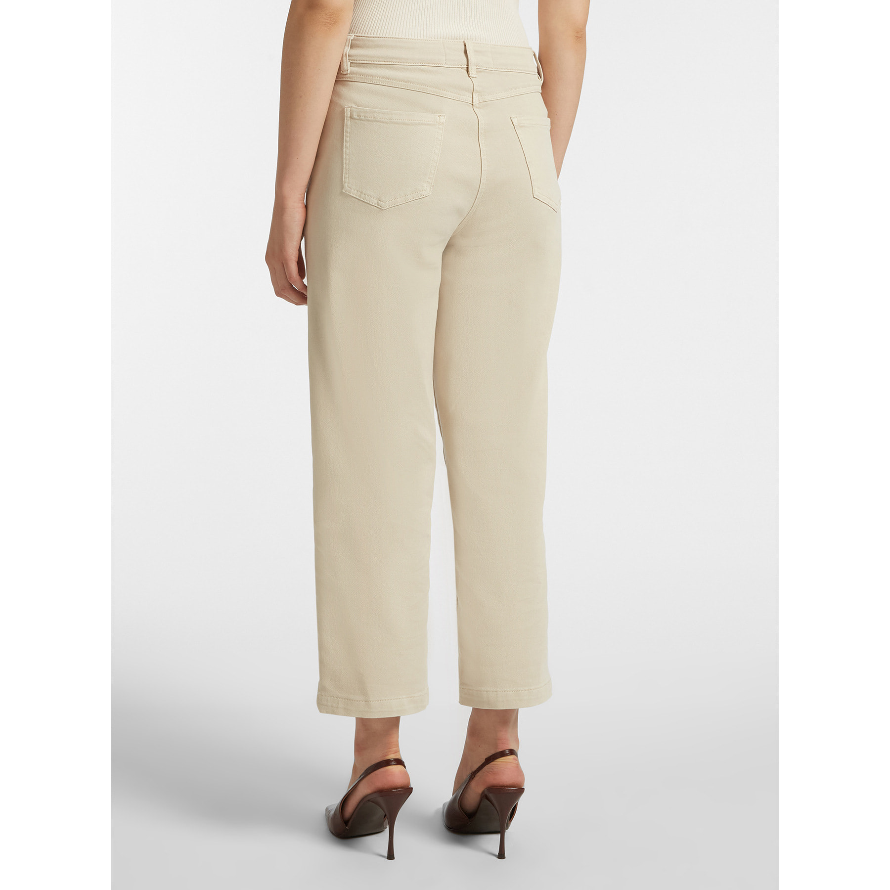 Elena Mirò - Pantaloni cropped cinque tasche in drill - Beige