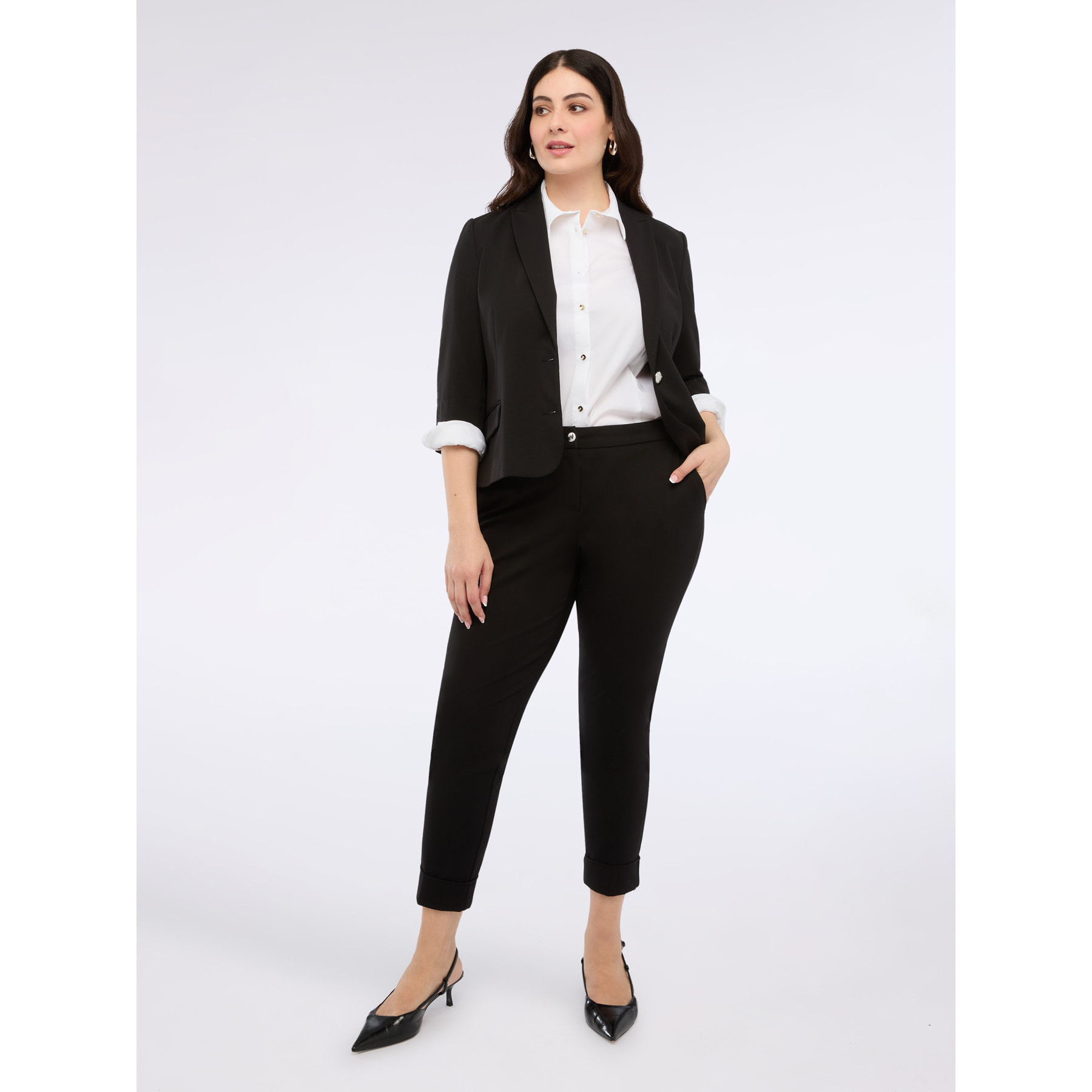 Fiorella Rubino - Camisa de algodón elástico - Blanco