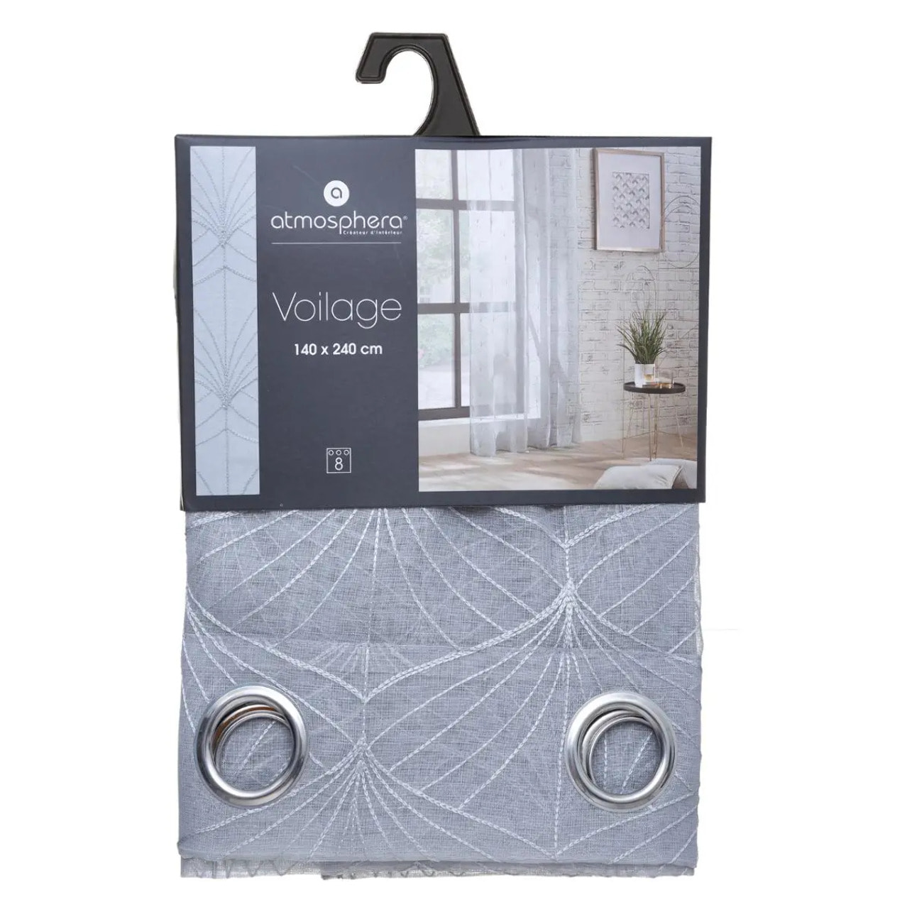 Voilage "Mia" gris 140x240cm