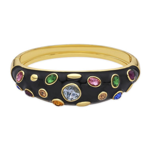 Pulsera con Lacado Negro acabado oro 18k