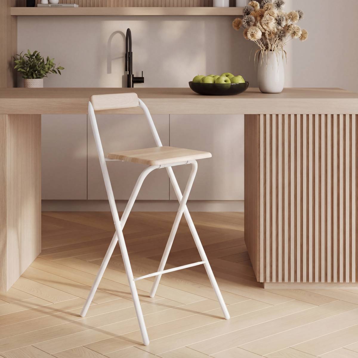 Chaise de bar Louna H.98cm beige