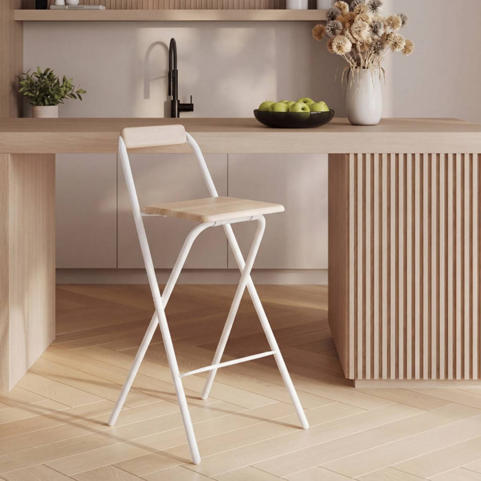 Chaise de bar Louna H.98cm beige