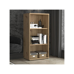 Étagère H. 111 x L. 54 cm décor chêne artisan avec 2 étagères - MIA