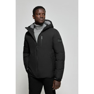 Chaqueta negra Gstaad de capucha fija y detalles Polo Club