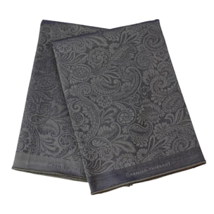 Lot de 2 mouchoirs pur coton motif jacquard anthracite Cachemire anthracite