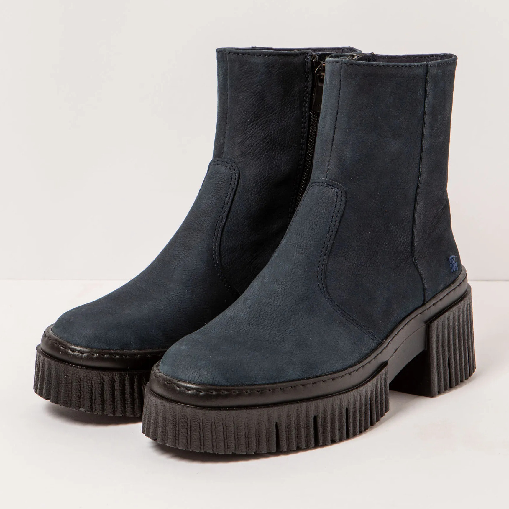 Botines con tacón 1374 NOBUCK NAVY/YORK color Navy