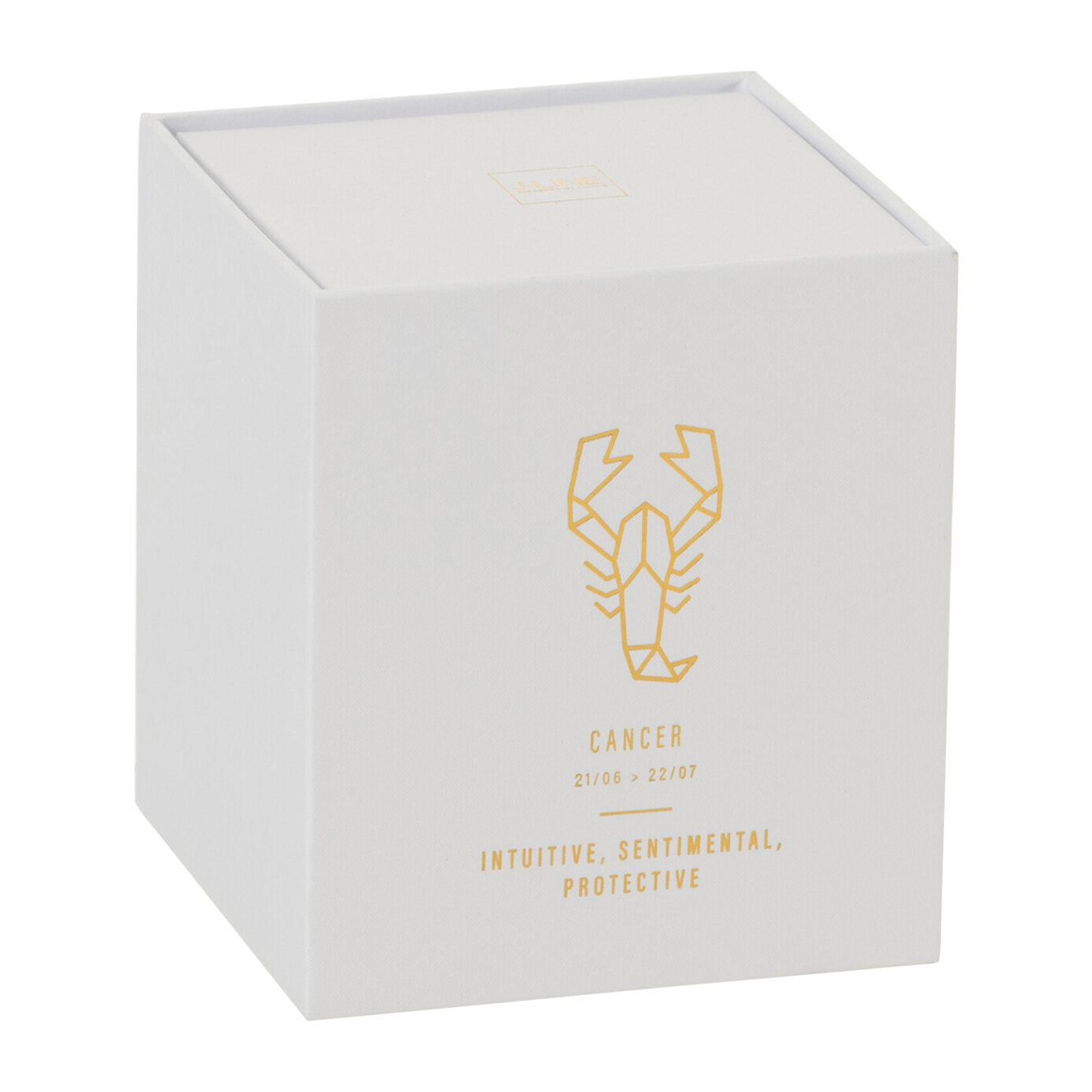 J-Line bougie parfumée Astro Cancer - Sapphire Amber Tea - blanc - 50H