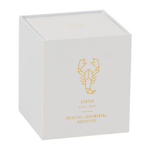 J-Line bougie parfumée Astro Cancer - Sapphire Amber Tea - blanc - 50H