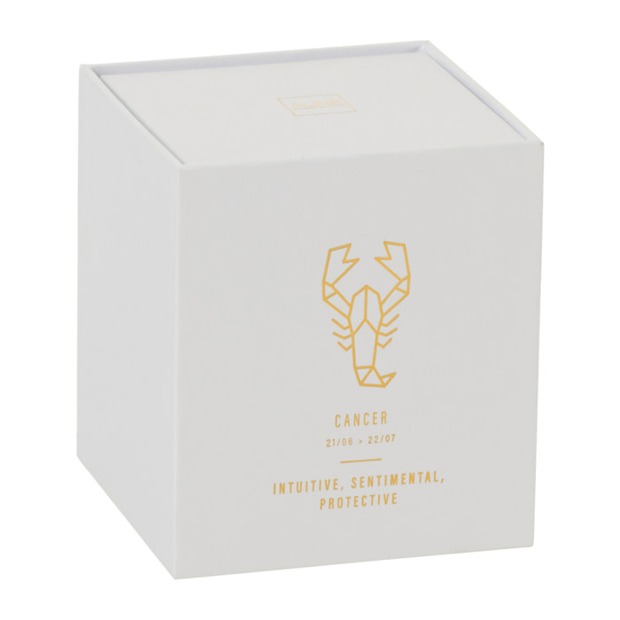 J-Line bougie parfumée Astro Cancer - Sapphire Amber Tea - blanc - 50H