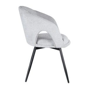 Chaise rotative 180° en tissu doux avec accoudoirs - AMBRE