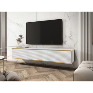 Meuble TV suspendu 175 x 30 x 32 cm "Oni"  - Blanc