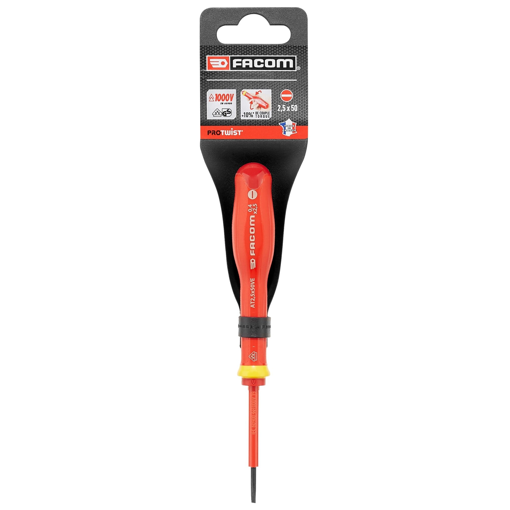 Tournevis Protwist Plat 2,5 x 50 Isolé 1000V